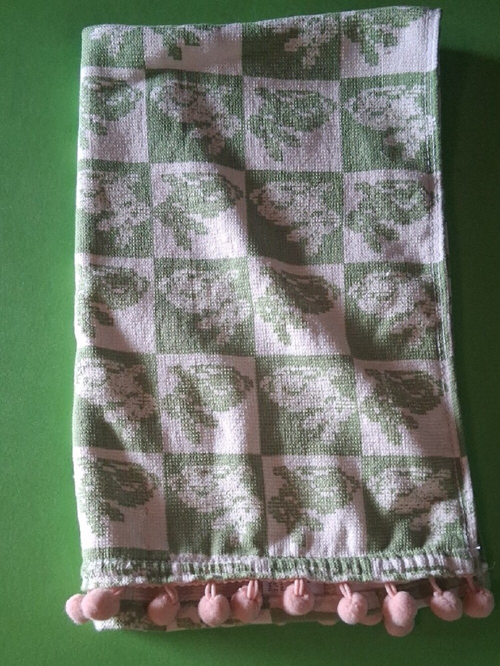 Threshold Checkered Bunny Kitchen Towel with Pink Pom Accent and Wooden Bunny - Picture 4 of 10